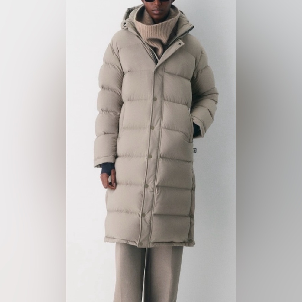 The Super Puff Long Taupe Puffer Jacket Aritzia
